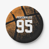 Aangepaste basketbal borden voor verjaardagsfeesta papieren bordje (Voorkant)