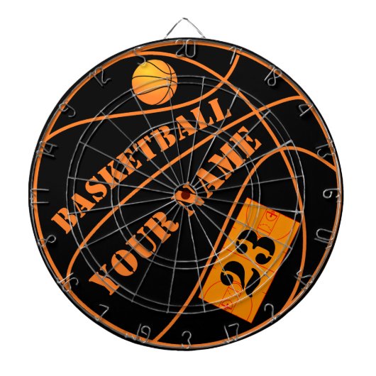 Aangepaste basketbal gepersonaliseerd dartbord (Voorkant)