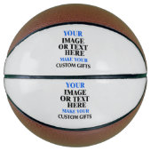 Aangepaste basketbal, gepersonaliseerde Hoops Gift Basketbal (Voorkant)