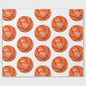 Aangepaste Basketbal Gift Wrap met Naam & Nummer Cadeaupapier (Vlak)