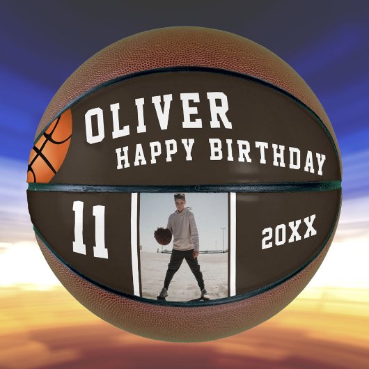 Aangepaste Basketbal Happy Verjaardag met Foto