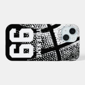 Aangepaste basketbal jersey nummer budget prijs iPhone 15 case (Achterkant horizontaal)