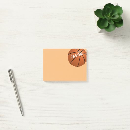 Aangepaste basketbal klaar om te personaliseren post-it® notes (Kantoor)