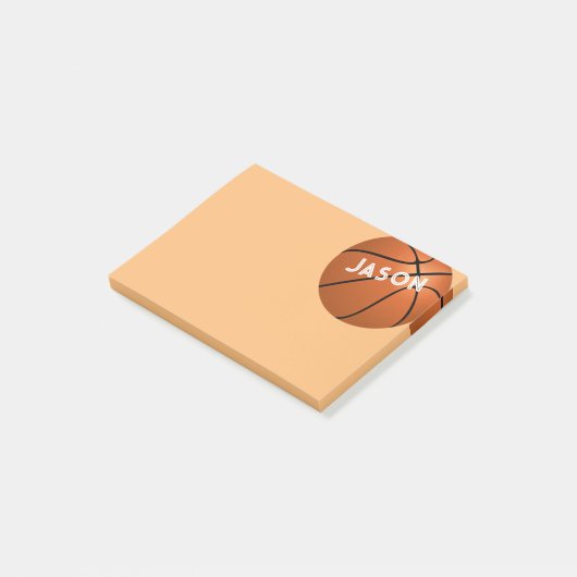 Aangepaste basketbal klaar om te personaliseren post-it® notes (Schuin)