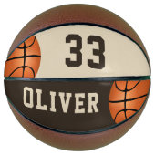 Aangepaste basketbal met naam en nummer van speler (Voorkant)
