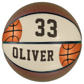 Aangepaste basketbal met naam en nummer van speler (Voorkant)