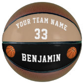 Aangepaste Basketbal met Speler Nummer Teamnaam (Voorkant)
