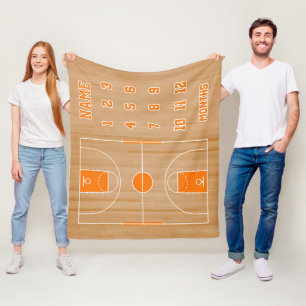 Aangepaste basketbal mijlpaal deken, basketbal fleece deken