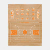 Aangepaste basketbal mijlpaal deken, basketbal fleece deken (Voorkant)