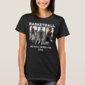 Aangepaste Basketbal Moeder 3 Foto Collage Naam Nu T-shirt (Voorkant)