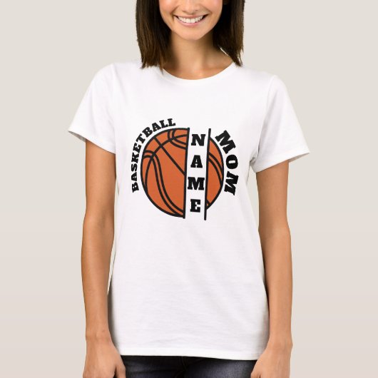 Aangepaste Basketbal Moeder Gespleten Bal T-shirt (Voorkant)