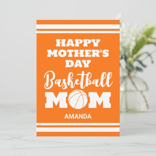 Aangepaste Basketbal Moeder Moederdag Foto Platte  (Staand voorkant)