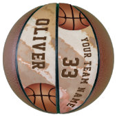 Aangepaste Basketbal Speler Naam Nummer Team (Verticaal)
