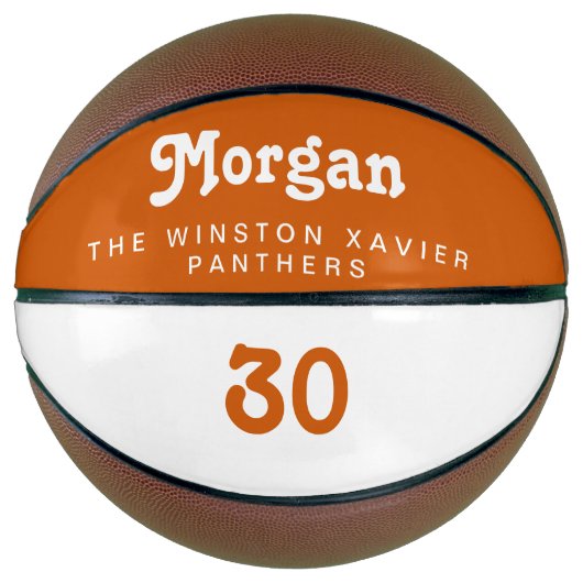 Aangepaste basketbal team naam Nummer Sinaasappel  (Voorkant)