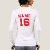 Aangepaste basketbal tee,naam speler Rugnummer Tri-Blend Shirt (Achterkant)