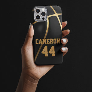 Aangepaste basketbal telefoonhoes met gepersonalis iPhone 15 pro case