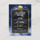 Aangepaste Basketbal Trading Kaart Blue Gold Stadi Contactkaartje (Achterkant)