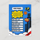 Aangepaste Basketbal Trading Kaart, Comic Baller K Contactkaartje (Achterkant)