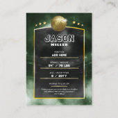 Aangepaste Basketbal Trading Kaart Green Gold Stad Contactkaartje (Achterkant)