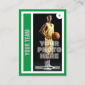 Aangepaste Basketbal Trading Kaart - Kelly Green Contactkaartje (Voorkant)
