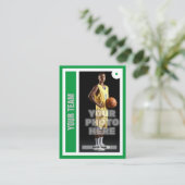 Aangepaste Basketbal Trading Kaart - Kelly Green Contactkaartje (Staand voorkant)