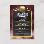 Aangepaste Basketbal Trading Kaart Red Gold Stadiu Contactkaartje (Achterkant)