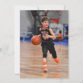 Aangepaste basketbal verjaardag met foto uitnodigi kaart (Achterkant)