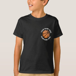Aangepaste Basketbal Voeg Jouw naam achter & voor T-shirt