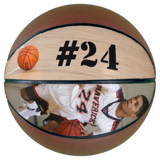 Aangepaste basketbal - Voeg uw afbeelding & nummer (Voorkant)