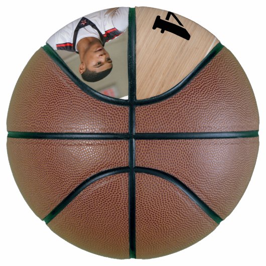 Aangepaste basketbal - Voeg uw afbeelding & nummer (Rechts)
