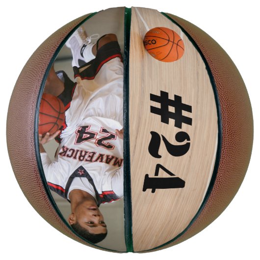 Aangepaste basketbal - Voeg uw afbeelding & nummer (Verticaal)