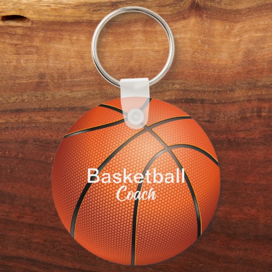 Aangepaste basketbalcoach Keepsake Sleutelhanger (Voorkant)