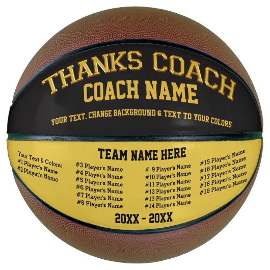 Aangepaste Basketball, Alle spelers, Coach-namen Mini Basketbal (Voorkant)