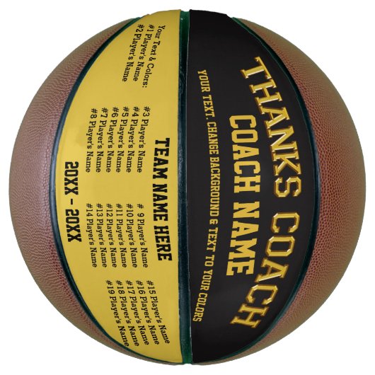 Aangepaste Basketball, Alle spelers, Coach-namen Mini Basketbal (Verticaal)