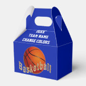 Aangepaste Basketball Favor Boxes, blauw, wit Bedankdoosjes (Voorkant Zijde)
