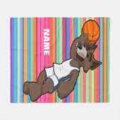 Aangepaste Basketball Fleece Blanket (Voorkant (Horizontaal))