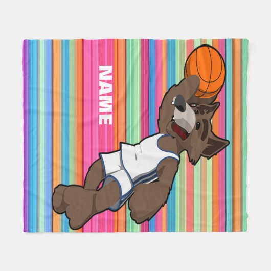 Aangepaste Basketball Fleece Blanket (Voorkant (Horizontaal))