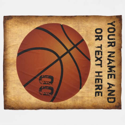 Aangepaste Basketball Fleece Blanket Deken (Voorkant (Horizontaal))