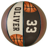 Aangepaste Basketball met de naam en het nummer va Basketbal (Verticaal)