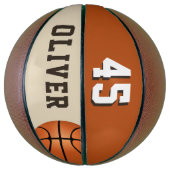 Aangepaste Basketball met de naam en het nummer va Basketbal (Verticaal)