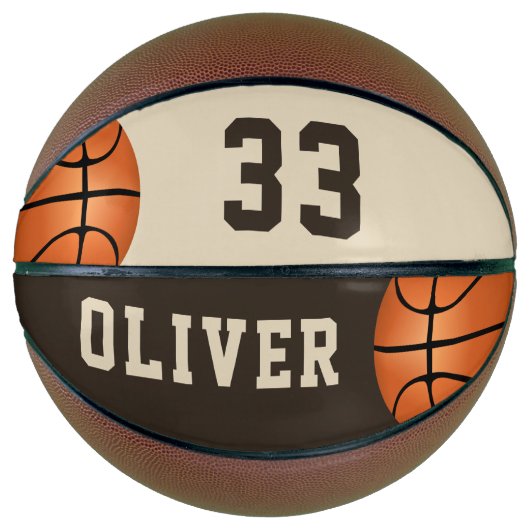 Aangepaste Basketball met de naam en het nummer va Basketbal (Voorkant)