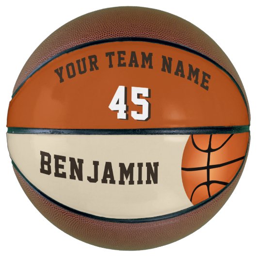 Aangepaste Basketball met teamnaamnummer Basketbal (Voorkant)