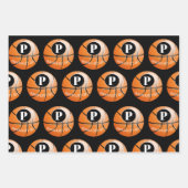 Aangepaste Basketball Monogram naam Inpakpapier Vel (Voorkant 3)