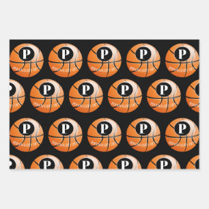 Aangepaste Basketball Monogram naam Inpakpapier Vel