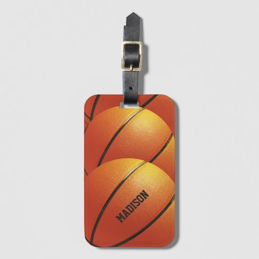 Aangepaste Basketball-naam Bagagelabel (Voorkant (verticaal))