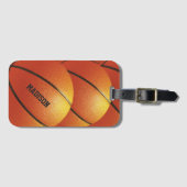 Aangepaste Basketball-naam Bagagelabel (Voorkant (horizontaal))