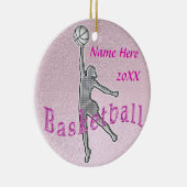 Aangepaste Basketball Ornaments YEAR en NAME Keramisch Ornament (Rechts)