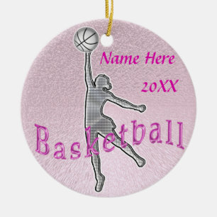 Aangepaste Basketball Ornaments YEAR en NAME Keramisch Ornament