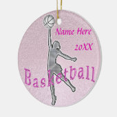 Aangepaste Basketball Ornaments YEAR en NAME Keramisch Ornament (Links)