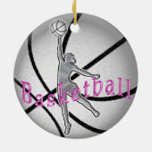 Aangepaste Basketball Ornaments YEAR en NAME Keramisch Ornament (Achterkant)